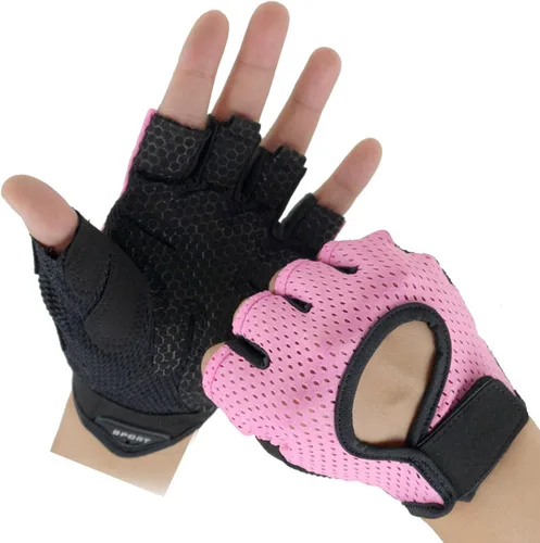 Vista 3 de Guantes de fitness para hombres y mujeres, antideslizantes, de silicona, transpirables, guantes de entrenamiento para levantamiento de pesas