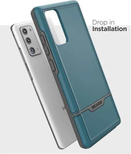 Vista 6 de ENCASED Funda resistente para Galaxy Note 20 (2020 Rebel Armor) de grado militar, cubierta protectora resistente (Samsung Note 20), azul turquesa