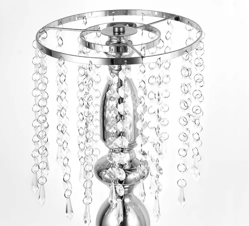Vista 6 de 2 jarrones para centros de mesa de flores de boda, soportes de boda de cristal acrílico de 21.3 pulgadas, centro de mesa de metal a granel
