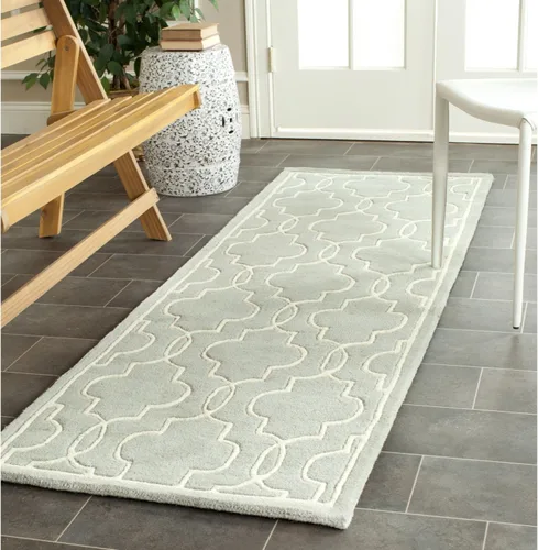 Vista 12 de SAFAVIEH Chatham Collection CHT723C - Alfombra decorativa de lana geométrica de alta calidad, hecha a mano, 2 x 3 pies, color azul oscuro/marfil