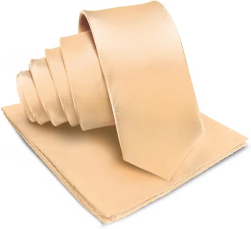 Vista 16 de Juego de corbata de satén sólido y pañuelo de bolsillo para hombre, conjunto de corbata a juego para hombre Ámbar