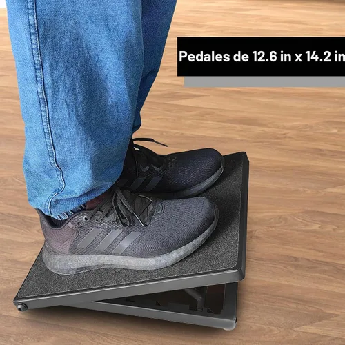 Vista 6 de Tabla inclinada profesional de acero para pantorrillas, tabla de equilibrio ajustable con superficie antideslizante para estiramiento de tobillo