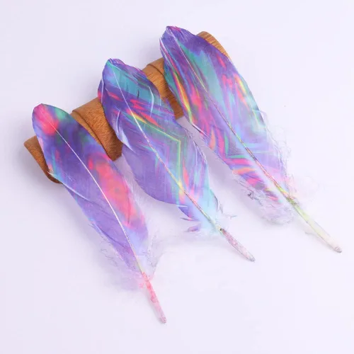 Vista 5 de Feather Craft - Plumas de ganso naturales de 6 a 8 pulgadas, 18 piezas para sombreros, arte de boda, actuación, decoración de fiesta en el hogar