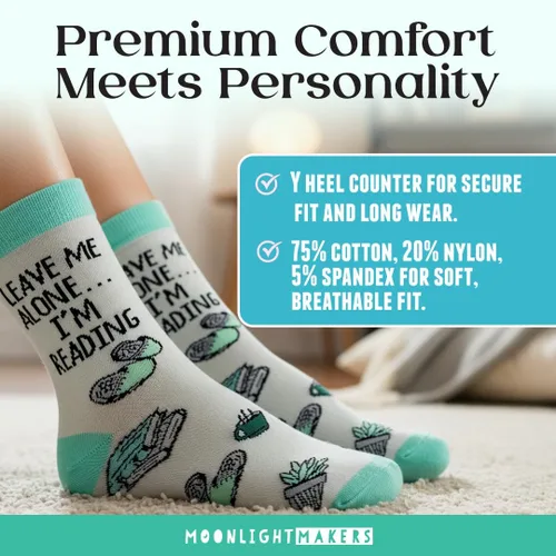 Vista 58 de Moonlight Makers Funny Colored Socks, Novelty Socks, Stocking Stuffer, Unisex Socks