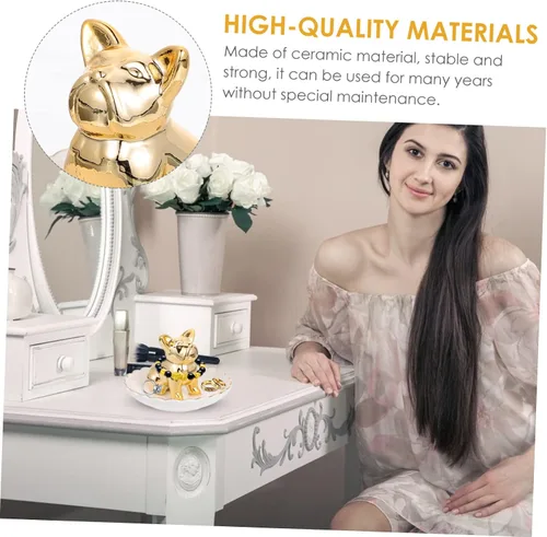 Vista 4 de NOLITOY 1pc Animal Jewelry Tray Trinket Tray Stand Bandejas Decorativas Ceramic Jewelry Plate Animal Ring Holder Ceramic Serving Tray Decor Tray