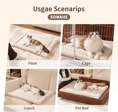 Vista 8 de SOMAHE Tapete de cama autocalentable para gatos, 1.5 pulgadas de grosor Leche