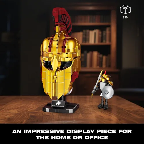 Vista 3 de Ideas Casco de Centurión Romano Juego de Construcción, Modelo de Exhibición para el Hogar de Casco de Soldado Genial Coleccionable, Compatible
