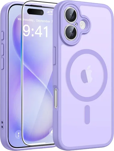 Vista 252 de FNTCASE - Funda para iPhone 16 Pro: magnética, mate, translúcida, de grado militar, protectora contra caídas, resistente, fina, duradera y a prueba