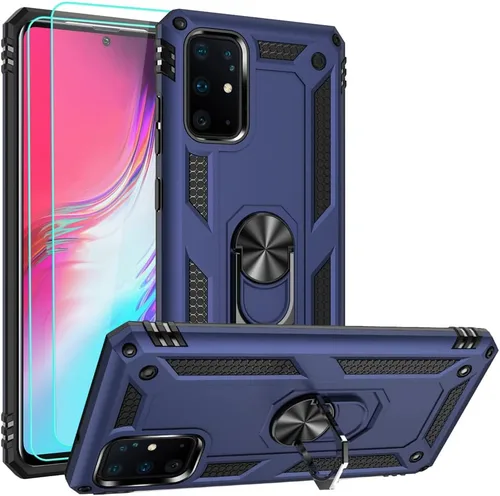 Vista 8 de Androgate Funda para Samsung Galaxy S20 Plus con protectores de pantalla HD, soporte de anillo de metal de grado militar con soporte de soporte