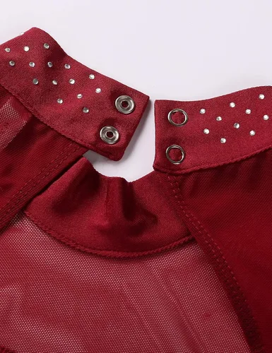 Vista 6 de QinCiao - Traje de ballet para mujer con pedrería brillante
