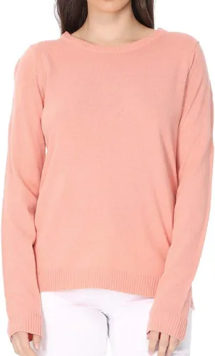 Vista 8 de YEMAK suéter de punto casual básico ligero con cuello redondo y manga 3/4 para mujer A.mk3636 - Negro