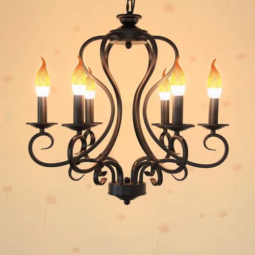 Vista 2 de Lpraer Paquete de 6 bombillas LED E12 con efecto de llama, 3 modos de luz parpadeante con punta de llama para candelabro, bombillas de araña blancas