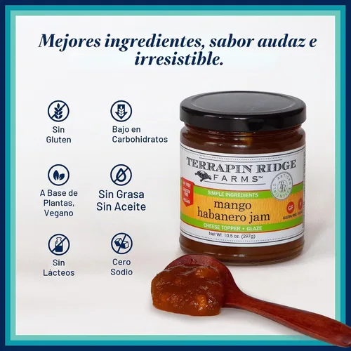 Vista 4 de Terrapin Ridge Farms Mango Habanero Gourmet Jam – Un tarro de 10.5 onzas