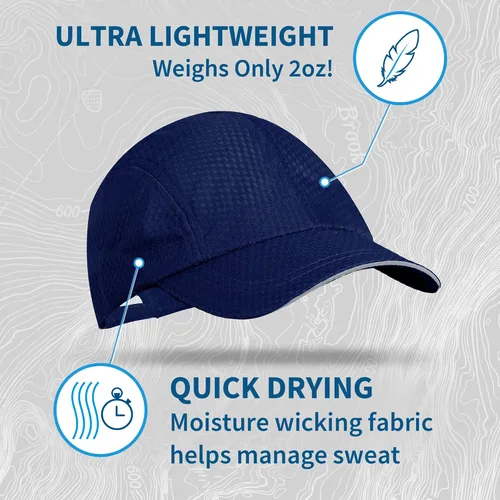 Vista 2 de TrailHeads Race Day Performance - Gorra deportiva ligera de secado rápido para hombre, talla única
