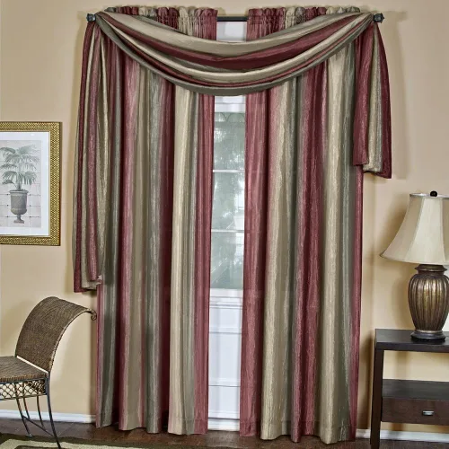 Vista 10 de PowerSellerUSA Designer Home - Paneles de cortina semitransparentes a rayas multicolor (beige, bufanda de 50 x 144 pulgadas)