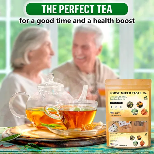Vista 5 de TeaDreamTea Muestra de té de hierbas sueltas 8 paquetes de té de hierbas Té de hierba de limón Hoja suelta Té de caléndula flores secas Té