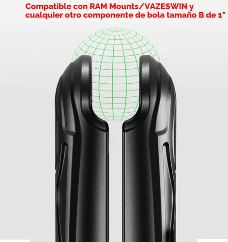 Vista 3 de VAZESWIN Brazo de doble enchufe de bola de 1 pulgada, brazo largo de aleación de aluminio de 5.9 pulgadas, compatible con soportes RAM tamaño B