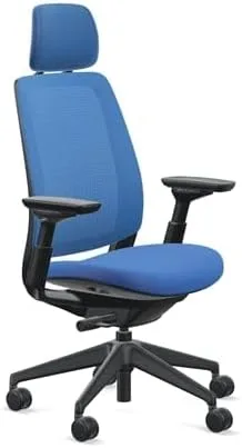 Vista 10 de Steelcase Silla de oficina serie 2 con reposacabezas, marco de grafito, respaldo de aire con 3D Microknit Cogent Connect Regaliz