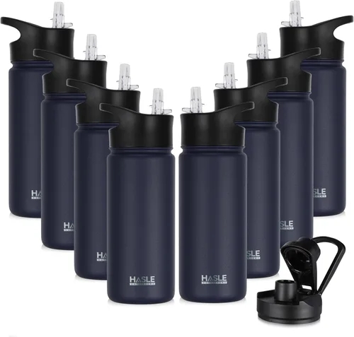 Vista 16 de HASLE OUTFITTERS Botella de agua aislada de 16 onzas para niños, botella de agua de acero inoxidable de doble pared al vacío, a prueba de fugas