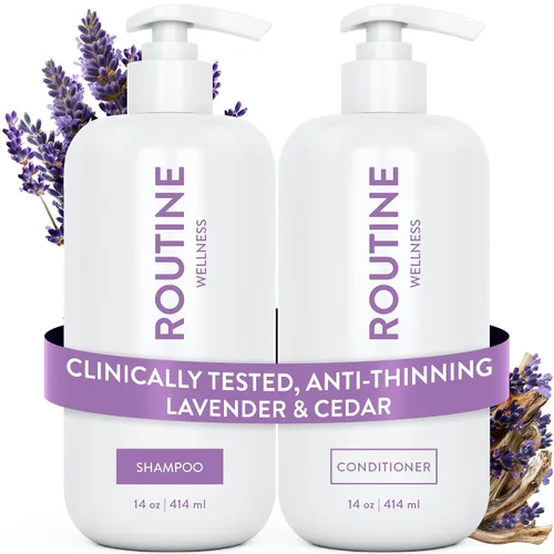 Vista 24 de Routine Wellness Set de champú y acondicionador antiadelgazamiento para el cabello adelgazante, bloqueador de biotina DHT para mujeres y hombres
