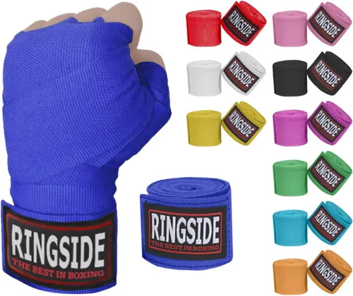 Vista 21 de Ringside Mexican Style Boxing Hand Wraps (Pairs) - 180" Semi-Elastic Cotton Blend Wrist Support with Thumb Loop for MMA, Muay Thai, Kickboxing