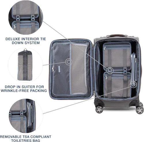 Vista 5 de Travelpro Platinum Elite-Softside - Maletas expansible con ruedas giratorias, Gris Vintage), 409186105
