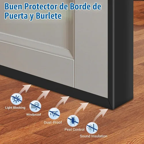 Vista 7 de Borde de goma protector, canal en U autoadhesivo de 1-1/2 pulgadas para maderas, bandas flexibles en forma de U para despegar y pegar, protector