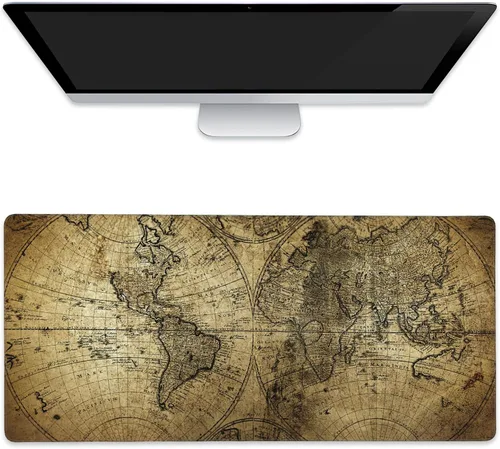 Vista 10 de Alfombrilla de mouse extendida para juegos con gatos coloridos con bordes cosidos, base de goma antideslizante, alfombrilla de mouse para teclado