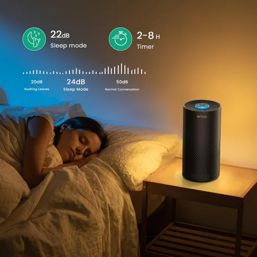 Vista 6 de Afloia Purificadores de aire para dormitorio, hogar, habitación grande, Wi-Fi de 2.4 GHz, filtro inteligente 3 en 1, purificadores de aire