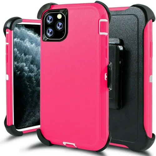 Vista 9 de Defender - Funda protectora compatible con iPhone 12 Pro Max, funda híbrida a prueba de golpes, diseño de doble capa, cubierta dura diseñada