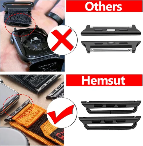Vista 2 de Hemsut Compatible con Correa de Apple Watch, Correa Deportiva de Nylon Super Resistente con Diseño de Bucle Tejido para iWatch