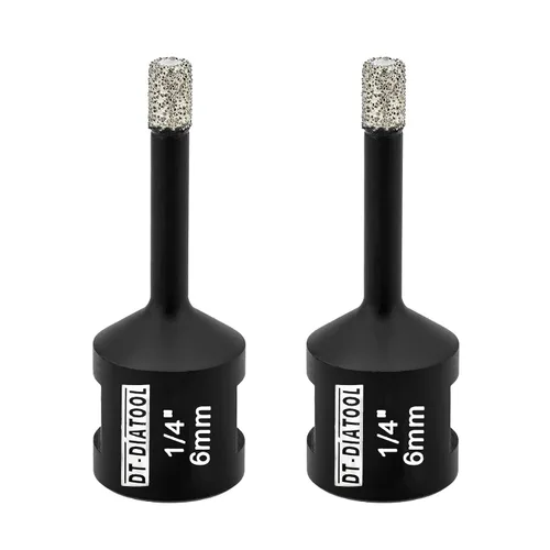 Vista 15 de DT-DIATOOL Broca de núcleo de diamante de 1/4 pulgada con hilo 5/8"-11 de vacío soldado para baldosas de porcelana, cerámica, gres, mármol, granito