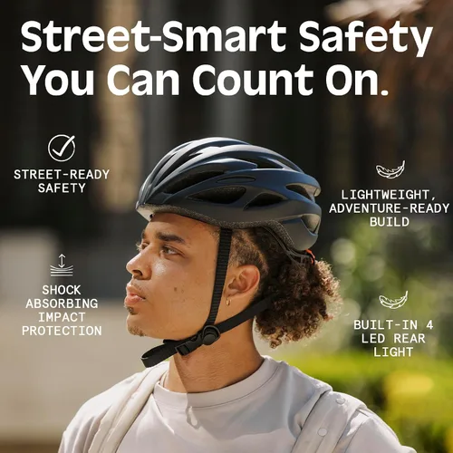 Vista 3 de Casco Retrospec Silas para Bicicleta de Carretera con 24 Ventilaciones y Luz de Seguridad LED Integrada - Protección Ciclista Ajustable para Adultos