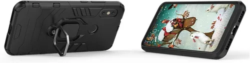 Vista 2 de Compatible con Mi A2 Lite, soporte de anillo de metal a prueba de golpes (funciona con soporte magnético para automóvil), cubierta resistente