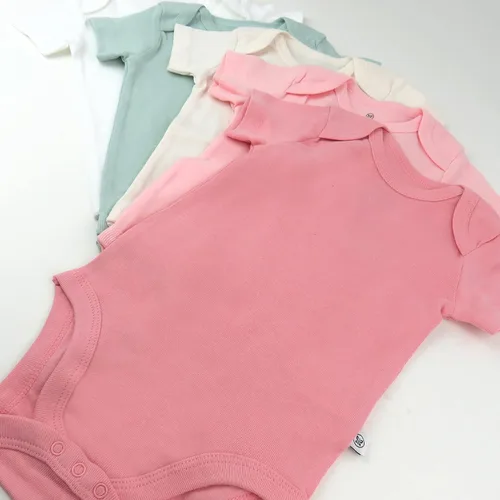Vista 4 de HonestBaby baby-girls 5-pack Short Sleeve Bodysuits One-piece 100% Organic Cotton for Infant Baby Girls