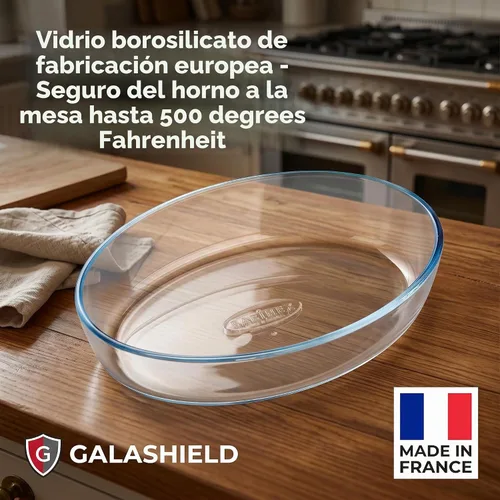 Vista 2 de 3 QT Calentador de Alimentos Plato de Chafing Set Buffet Bandeja de servir de vidrio Chafer