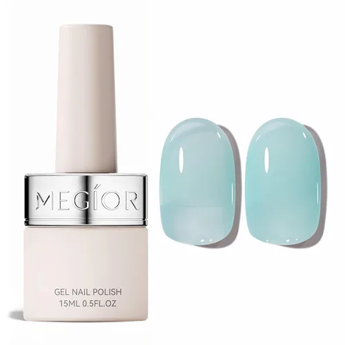 Vista 57 de MEGIOR Esmalte de uñas de gel libre de TPO, 0.5 onzas líquidas, base de gel transparente para remojar la lámpara de uñas LED, capa base de larga