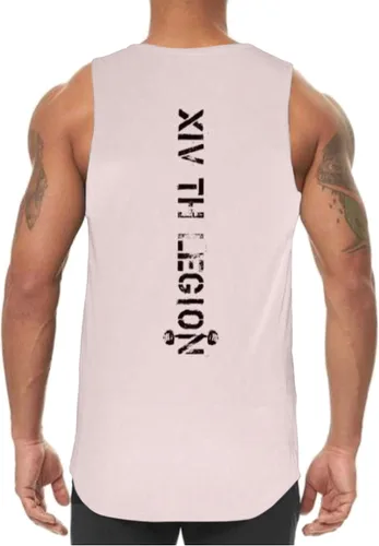 Vista 2 de Camiseta sin mangas de fibra modal para hombre, color blanco, absorbe la humedad, ultra cómoda, camiseta de culturismo prémium
