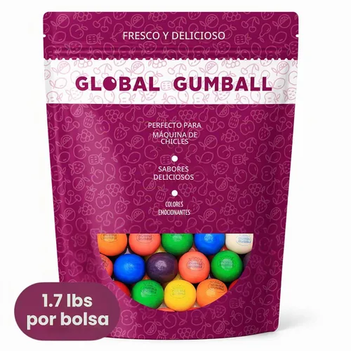 Vista 3 de Bolas de chicle para máquina de chicles – Bolas de goma grandes de 1 pulgada a granel – Recambios de máquina de chicles de 1.7 libras – 96 bolas