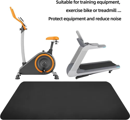 Vista 2 de Cinta de correr protectora y alfombrilla de bicicleta estacionaria, impermeable, adecuada para madera dura y alfombra, ideal para ejercicio y uso