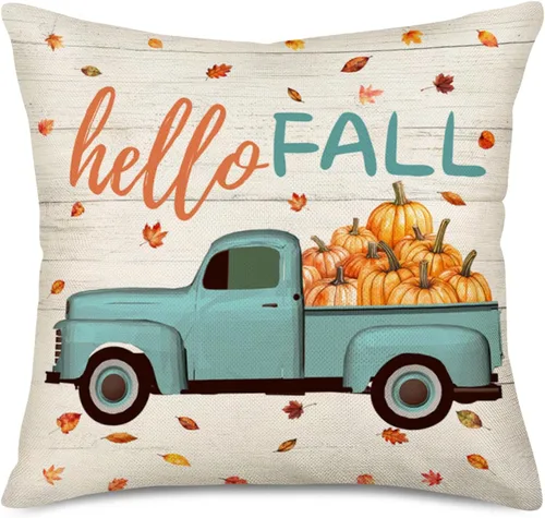 Vista 5 de Fukeen Happy Fall Yall - Fundas de almohada para autocaravana, vintage, viajes, tienda de campaña con calabaza, girasol, hoja de arce, búho, fundas