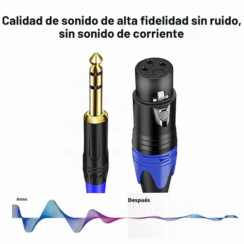 Vista 5 de Doble hembra XLR a 1/4 pulgadas (0.250 in) TRS estéreo macho enchufe Y-Splitter Cable, desequilibrado 2-XLR hembra a cuarto de pulgada adaptador