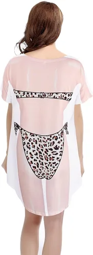 Vista 7 de Bellady Lady's Fun Wear - Camiseta con estampado de bikini rosa intenso