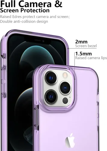 Vista 4 de ArtsEvo Diseño transparente a prueba de golpes para iPhone 14 Pro, protección certificada contra caídas de 6.6 pies, bordes elevados que protegen