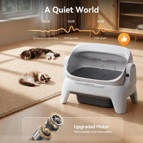 Vista 7 de Meowant Caja de arena automática, espacio extra grande, sensores