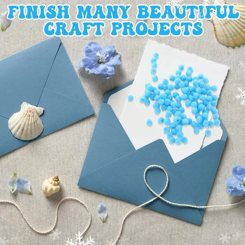 Vista 6 de Shappy 2000 mini pompones de Navidad de 0.236 pulgadas para hacer manualidades, disfraz de Navidad, bolas de pompones pequeños, suministros de Azul