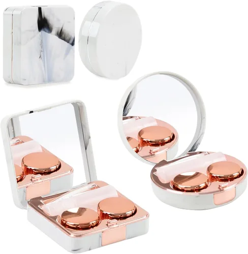 Vista 25 de Estuche 2 en 1 para Lentes de Contacto y Anteojos para Mujeres, Hombres y Niños, Estuche Duro Portátil de Doble Cara para Anteojos de Viaje