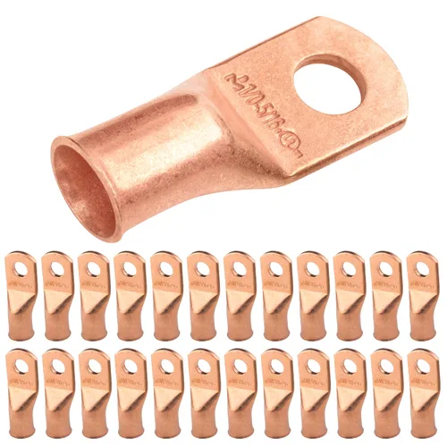 Vista 52 de SELTERM - 5 terminales de anillo resistentes para cable de batería, calibre 1/0 AWG, pernos de 1/2 pulgadas, terminales de calibre 0, ojales