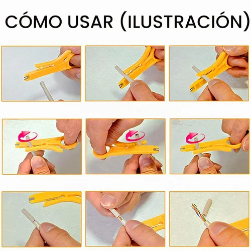 Vista 4 de VANICE Mini pelacables paquete de 3 pelacables de red cortador de perforación