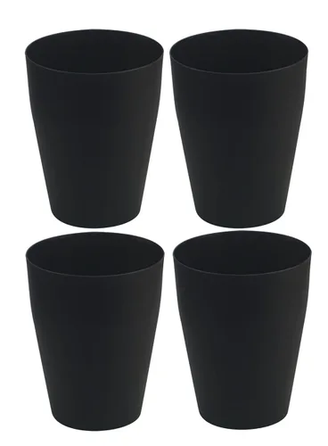Vista 7 de Feisco Cubo de basura pequeño, redondo de plástico, para baño, dormitorio, cocina, oficina (negro, paquete de 1)